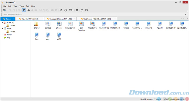Giao diện của Xmanager