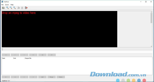 Giao diện chính của ứng dụng chỉnh sửa video VidePub cho máy tính