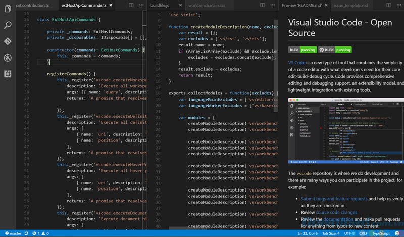 Giao diện của Visual Studio Code cho Mac