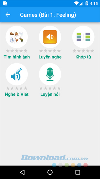 Giao diện chính của Từ vựng Tiếng Anh