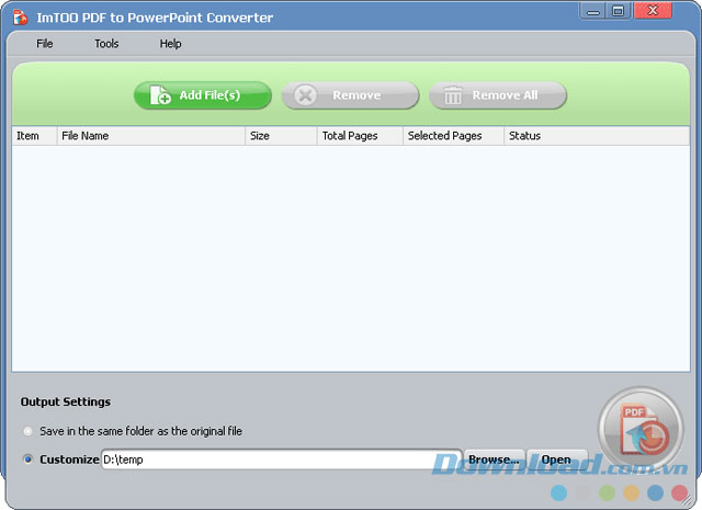 Chuyển đổi PDF sang PPT với ImTOO PDF to PowerPoint Converter