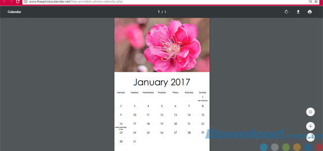 Làm lịch đơn giản với Free Photo Calendar
