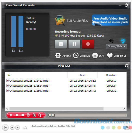 Ghi âm chất lượng cao với Free Sound Recorder Ghi âm chất lượng cao với Free Sound Recorder