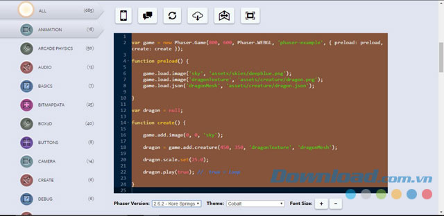 Tiến hành chỉnh sửa code một cách dễ dàng bằng công cụ miễn phí Phaser