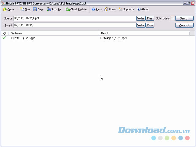 Giao diện Batch PPT and PPTX Converter