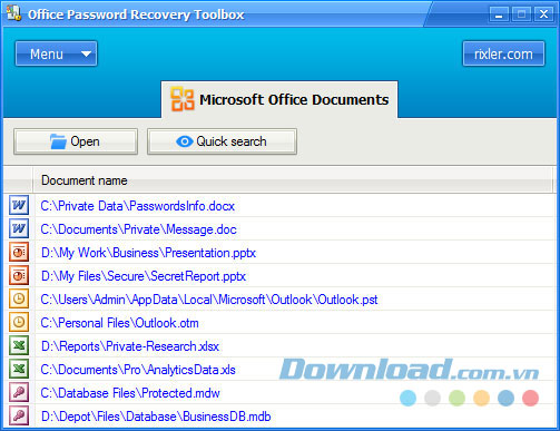 Khôi phục mật khẩu tài liệu MS Office