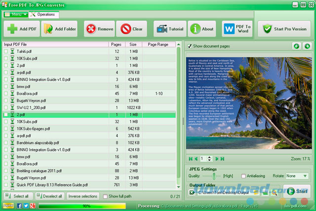 Chuyển đổi PDF sang ảnh với Free PDF to JPG Converter