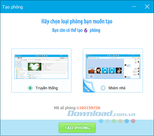 Tạo phòng chat
