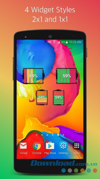 4 phong cách widget với tỷ lệ 2x1 và 1x1
