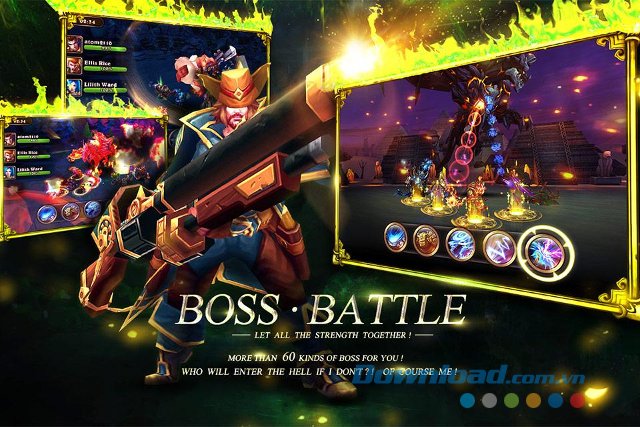 Tham gia những màn đánh boss gay cấn 