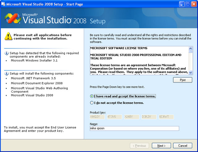 Cài đặt Visual Studio 2008 Express Edition