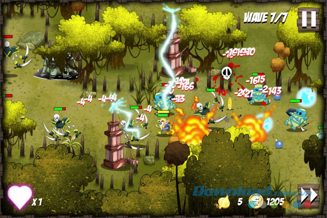 Tham gia vào các trận chiến quyết liệt trong game phiêu lưu hành động phòng thủ Onion Force cho máy tính
