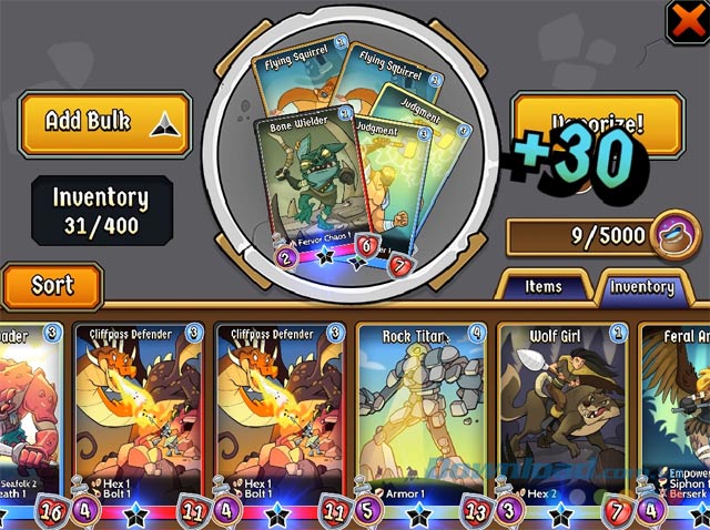 Tăng sức mạnh cho các thẻ bài trong game miễn phí Spellstone cho máy tính và Mac