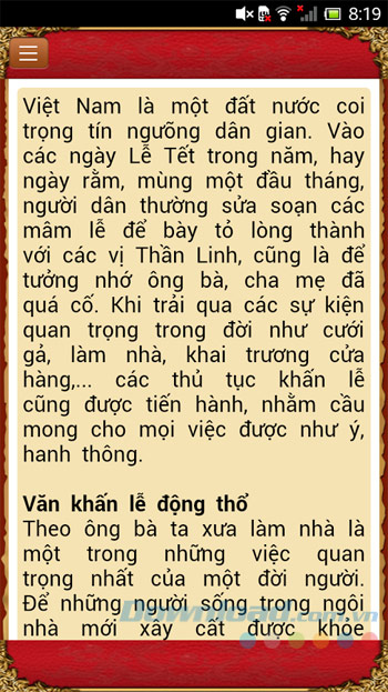 Nội dung văn khấn