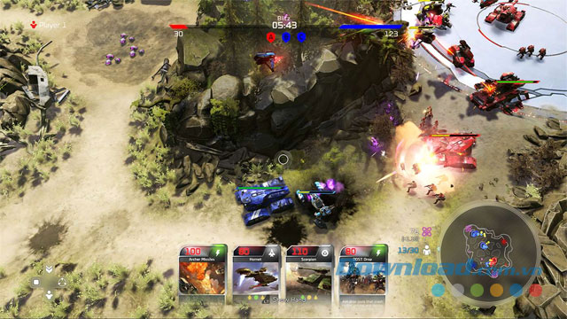 Điều khiển nhiều loại quân trong game chiến thuật thời gian thực Halo Wars 2 Blitz Beta cho Windows 10