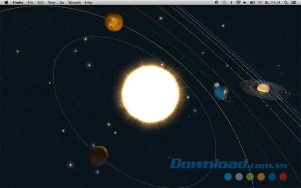 Planets cho Mac tạo hình nền dải thiên hà dạng động cho desktop