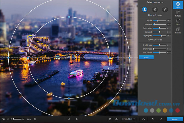 Làm mờ bức ảnh bằng ứng dụng Movavi Photo Focus cho máy tính