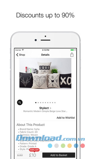 Stylect cho iOS cập nhật thông tin giảm giá liên tục 