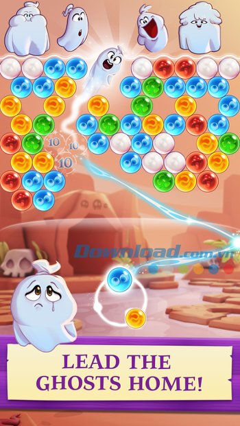 Bắn bóng để đánh bại kẻ thù giải phóng các con ma đáng yêu