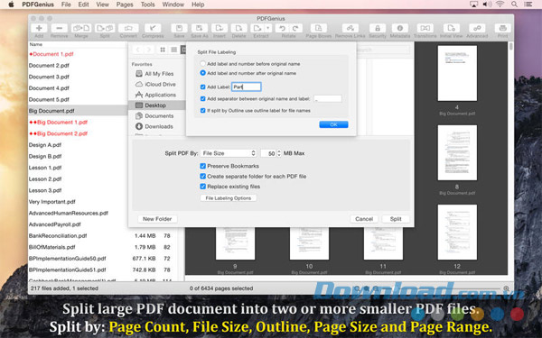 Phân tách trang đơn giản cùng PDFGenius cho Mac