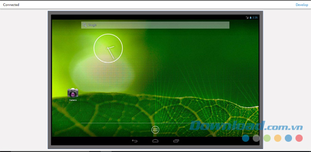 Giao diện chính của ứng dụng web Manymo giả lập hệ điều hành Android