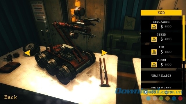 Lựa chọn và mua nhiều thứ cho rô bốt trong game mô phỏng Robot Squad Simulator 2017 cho máy tính