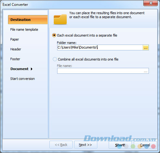 Giao diện trực quan của Total Excel Converter