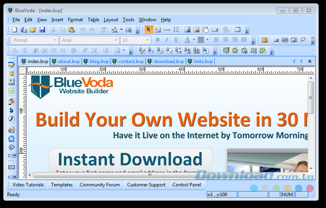 Phần mềm thiết kế web BlueVoda Website Builder Phần mềm thiết kế web BlueVoda Website Builder
