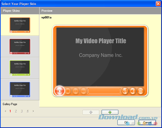 Thay skin cho trình phát video