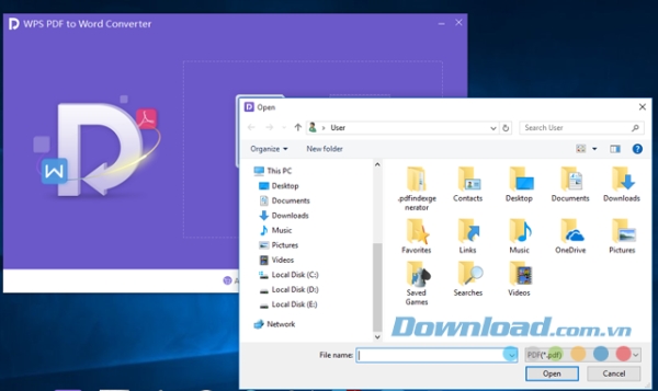 Mở tập tin mong muốn trong quá trình sử dụng ứng dụng WPS PDF to Word Converter cho máy tính Mở tập tin mong muốn trong quá trình sử dụng ứng dụng WPS PDF to Word Converter cho máy tính