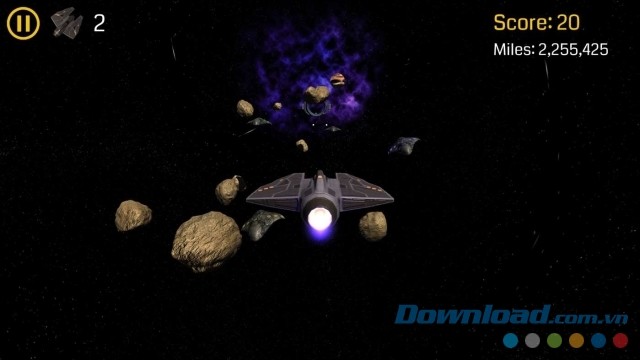 Tìm cách đạt khoảng cách di chuyển xa nhất trong game bắn súng không gian miễn phí Rogue Jet Fighter cho máy tính và Windows Phone