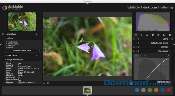 Phần mềm xử lý ảnh âm bản chuyên nghiệp Darktable cho Mac