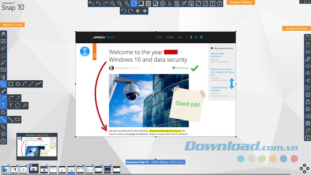 Giao diện Ashampoo Snap 10