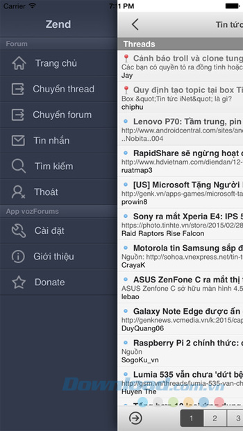 Menu vozForums