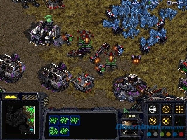 Giao diện chơi chính của game chiến thuật thời gian thực StarCraft Brood War miễn phí cho Mac