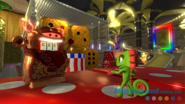 Hình ảnh chiếc máy đánh bạc đầy may rủi trong game hành động phiêu lưu mới Yooka-Laylee cho máy tính, Mac và Linux