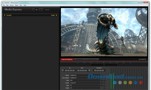 Giao diện chính của Blackmagic Desktop Video cho máy tính
