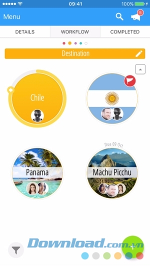 giao diện DropTask cho iOS