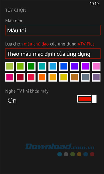 Tùy chọn màu