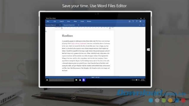 Tiết kiệm thời gian bằng cách sử dụng ứng dụng chỉnh sửa văn bản Word Files Editor cho máy tính và Windows Phone