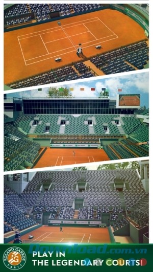 Sân đấu của Roland-Garros Tennis Champions cho iOS