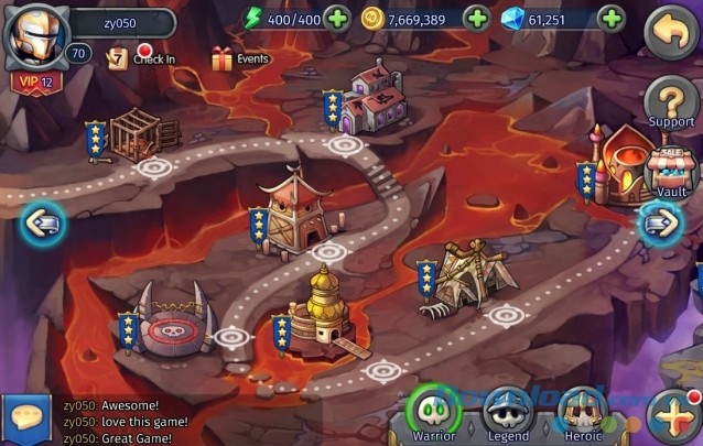 Hình ảnh các công trình đẹp mắt trong game chiến thuật miễn phí Heroes Tactics cho máy tính