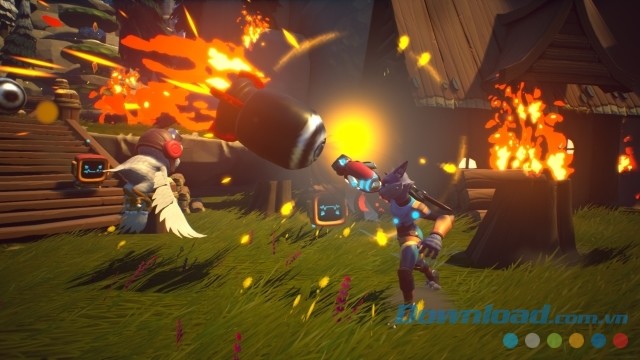 Sử dụng nhiều vũ khí độc đáo trong quá trình chơi game phiêu lưu hành động mới Skylar & Plux: Adventure On Clover Island cho máy tính
