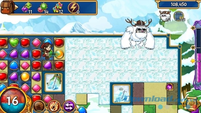 Chiến đấu với quái vật có sức mạnh vô biên trong game nối hình Rescue Quest Gold cho máy tính và Mac