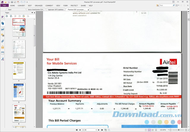 Giao diện phần mềm Foxit PhantomPDF Education