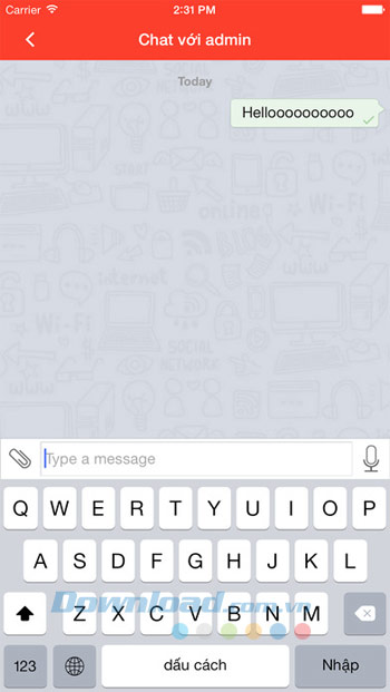 Chat với admin