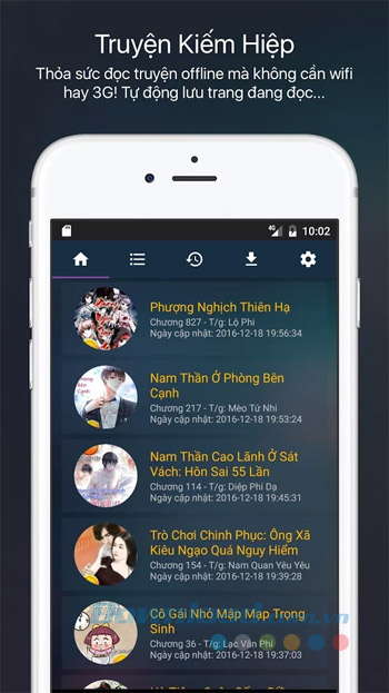 Giao diện Truyện kiếm hiệp Giao diện Truyện kiếm hiệp