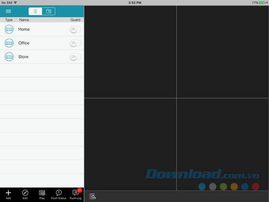 Giao diện EagleEyes Lite trên iPad