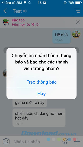 Chuyển văn bản thành thông báo