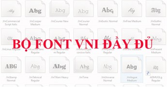 Bộ font VNI đầy đủ